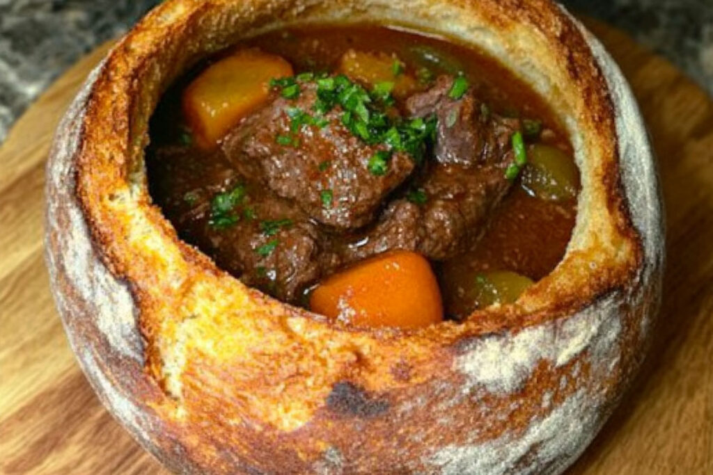 BEEF STEW IN A BREAD BOWL RECIPE
🥰👉