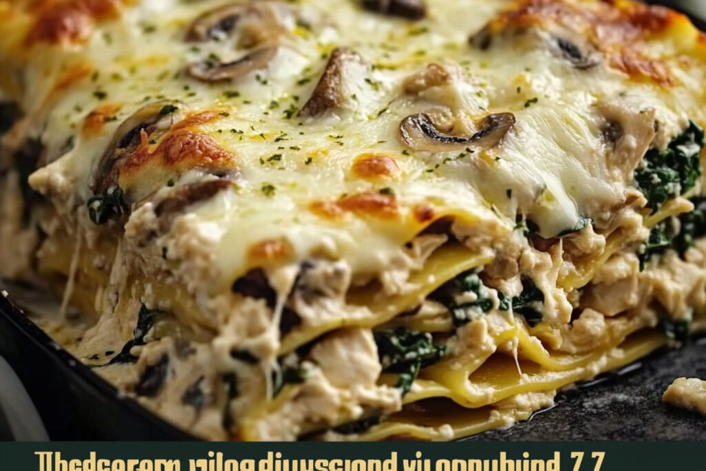 Chicken Mushroom and Spinach Lasagna