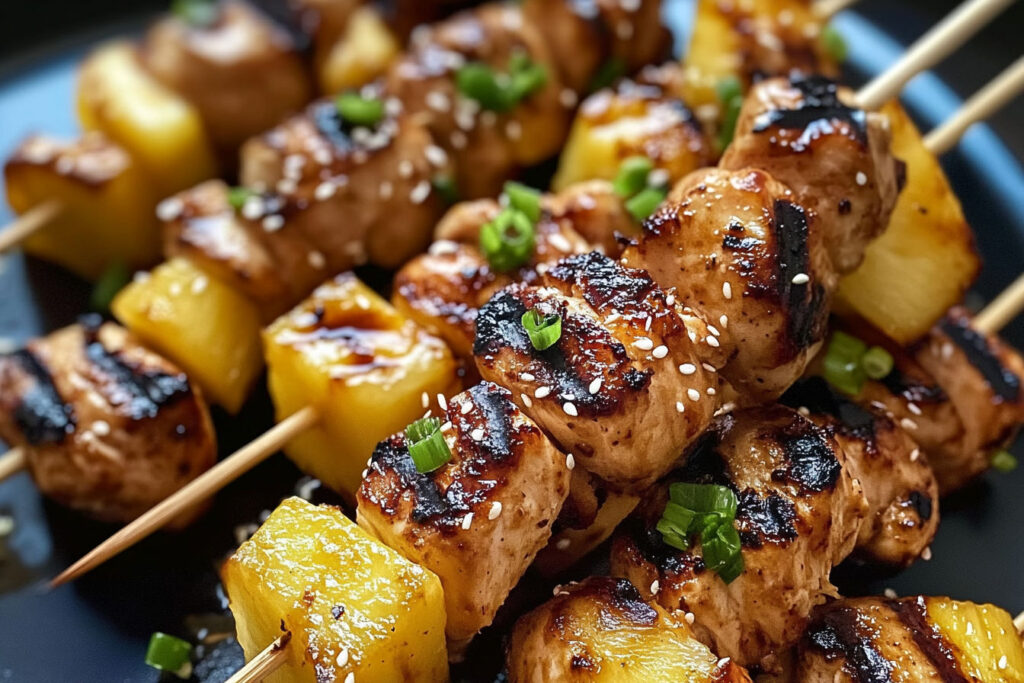 Grilled Pineapple Teriyaki Chicken Skewers