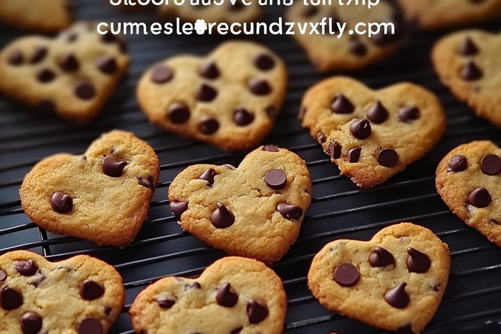 Heart-Shaped Chocolate Chip Cookies