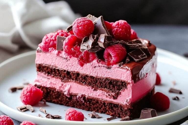 Heavenly Raspberry Chocolate Mousse Cake