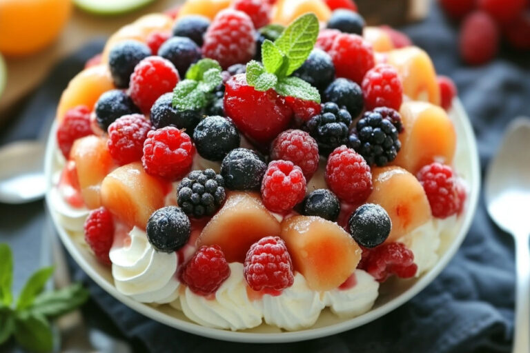 Melon Berry Cheesecake Salad