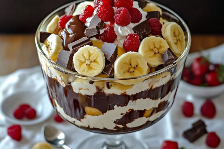 No-Bake Chocolate Banana Split Trifle