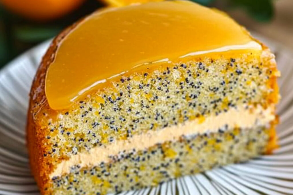 Orange Poppy Seed Cake with Citrus Glaze 🍊🍰