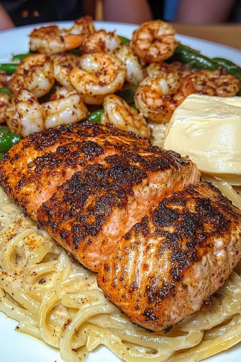 Cajun Salmon Alfredo￼￼