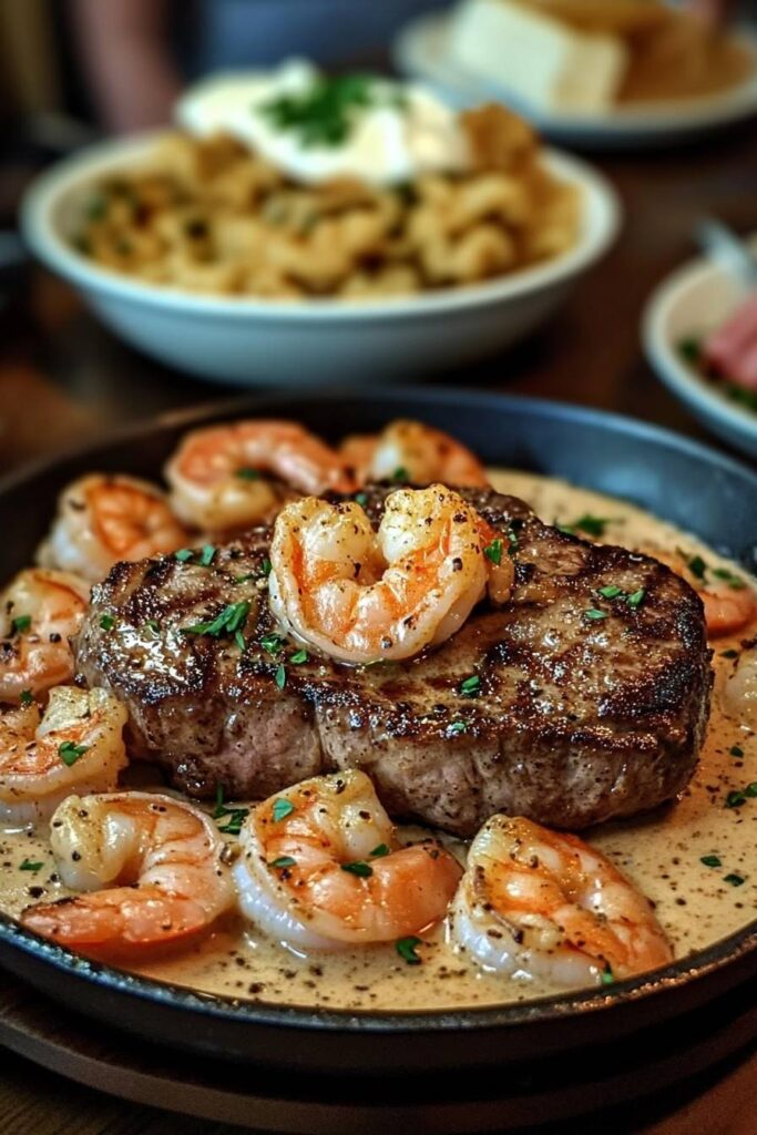 🥩🍤 Steak in Creamy Cajun Shrimp Sauce 🍤🥩
