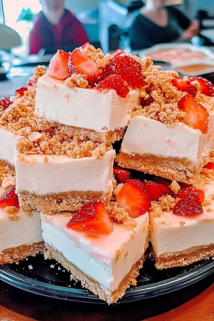 Strawberry Cheesecake Bars￼￼