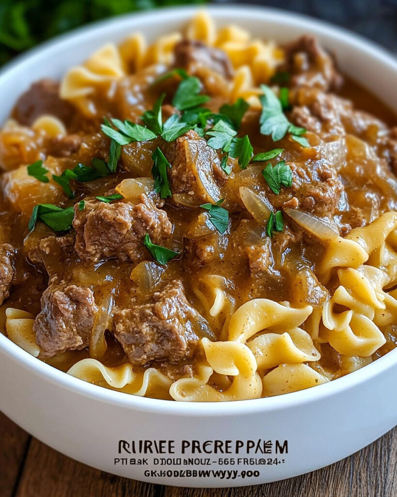 French Onion Beef and Noodles
