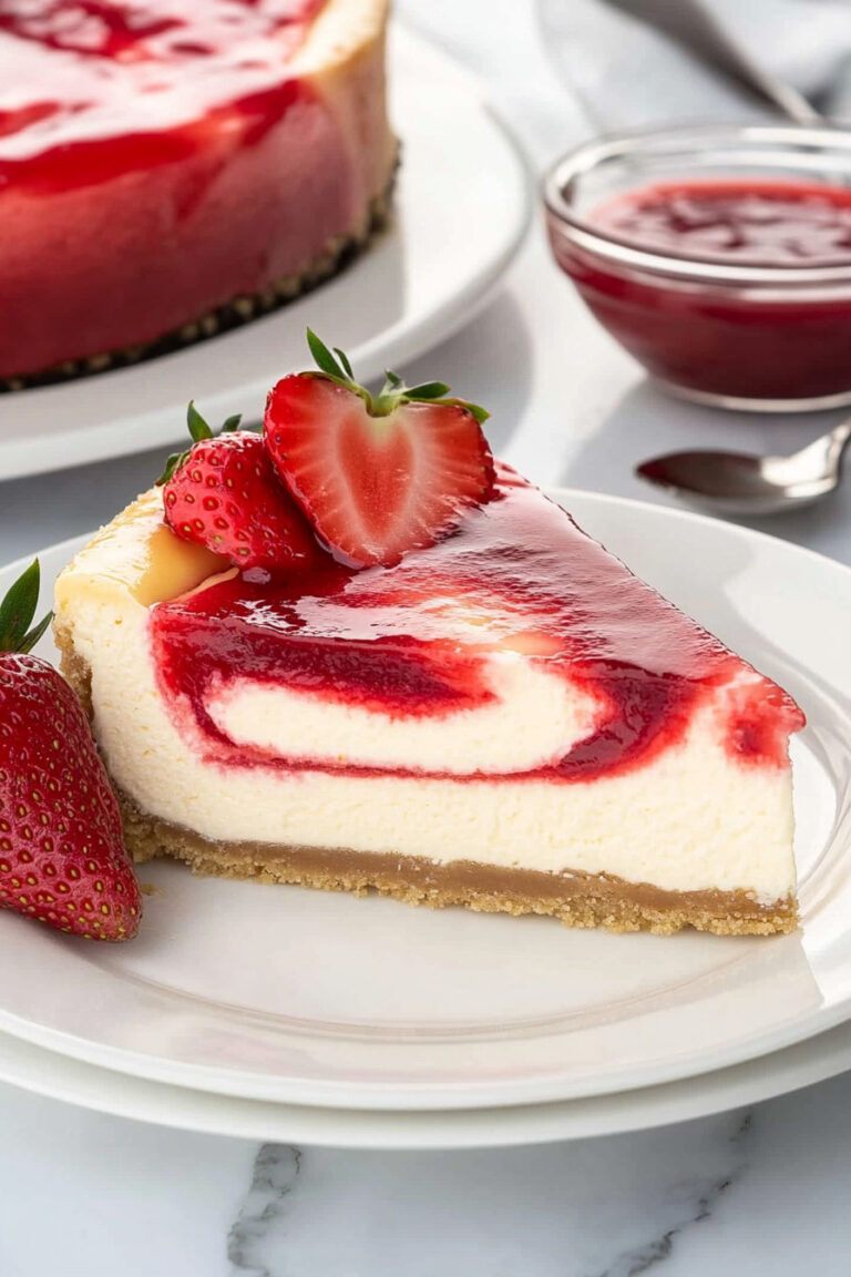 Strawberry Swirl Cheesecake