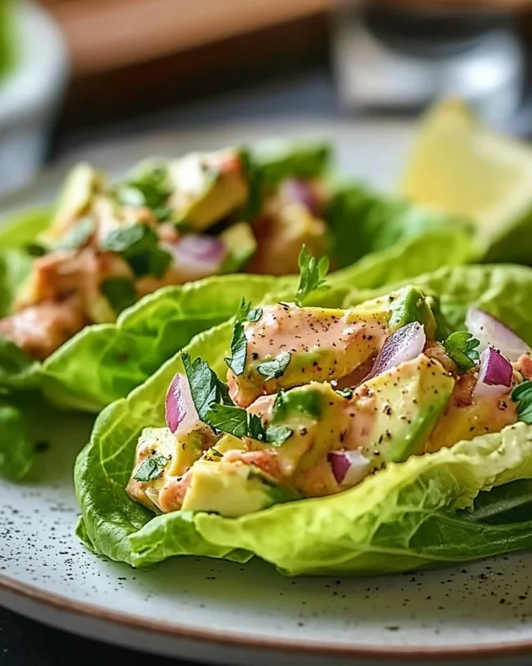 Avocado Chicken Salad Lettuce Wraps