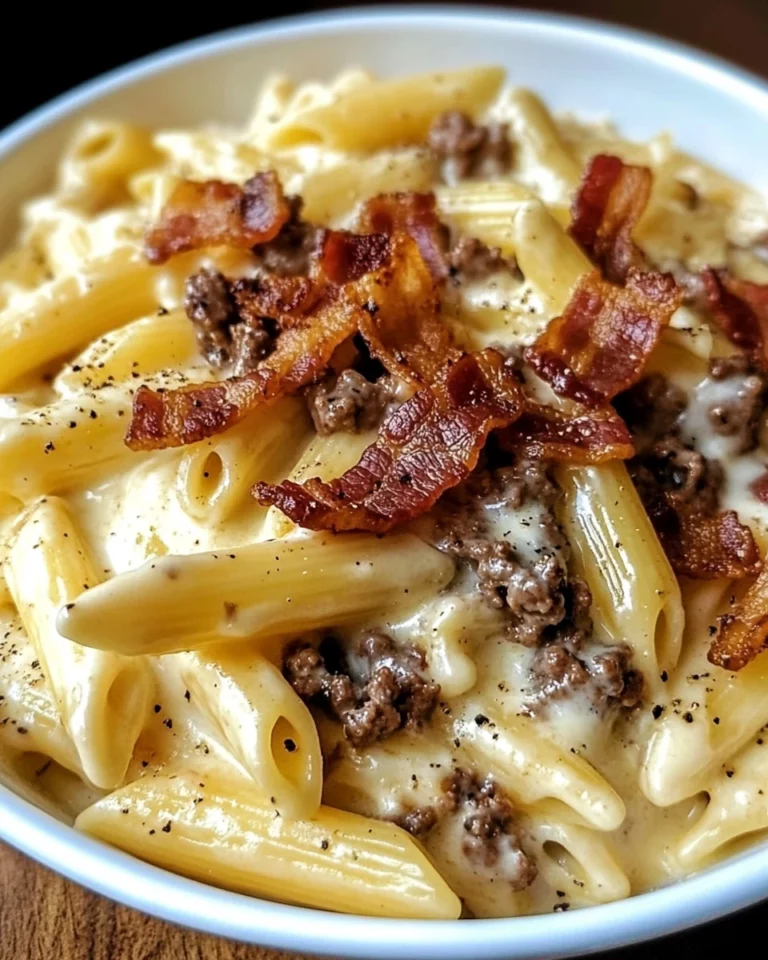 Loaded Bacon Cheeseburger Alfredo Pasta