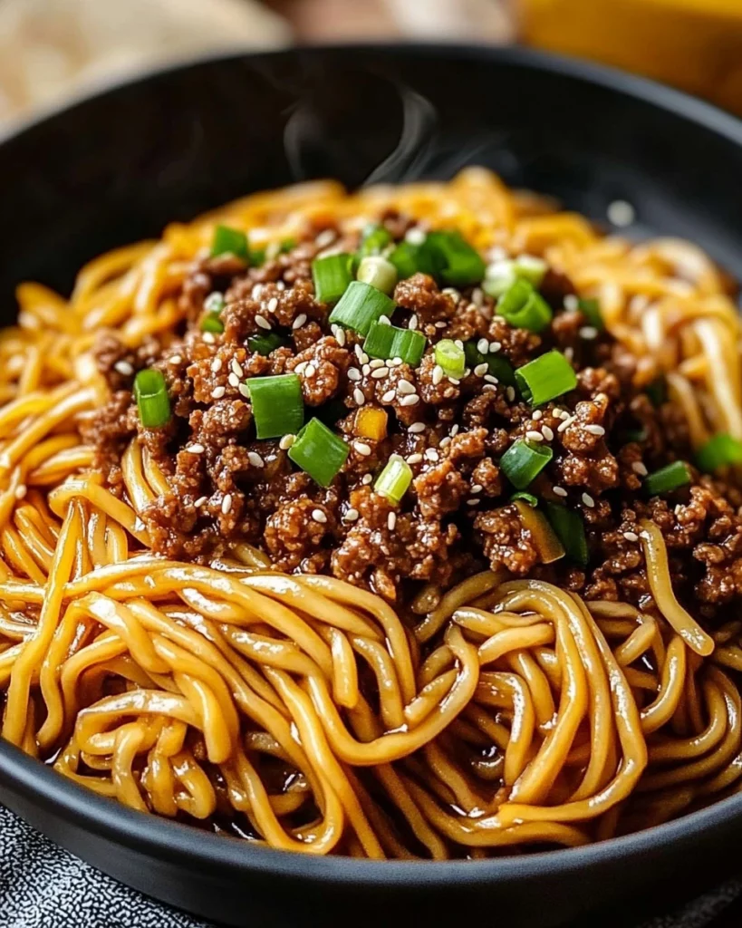 Mongolian Ground Beef Noodles