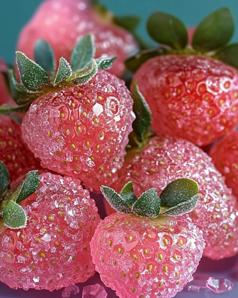 Rock Candy Sugar-Coated Strawberries