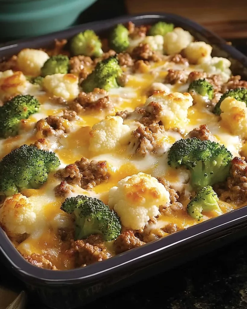 Sausage, Cauliflower, and Broccoli Casserole