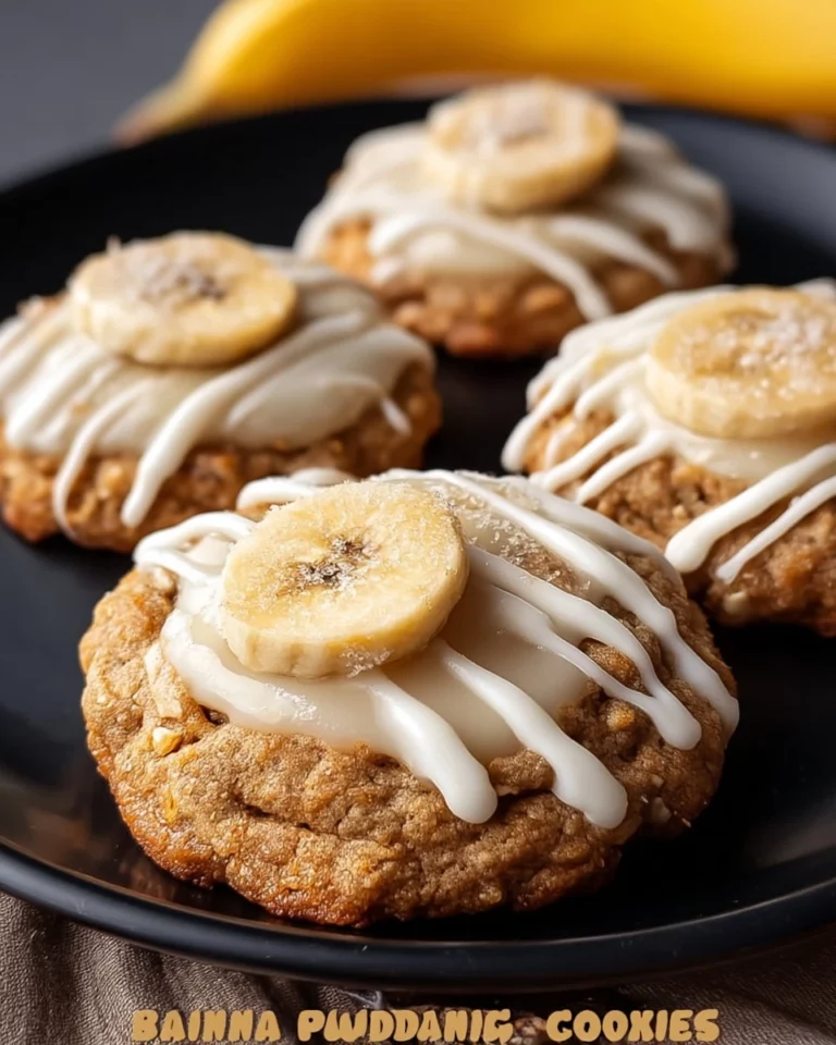 Delicious banana pudding cookies served on a plate, perfect for dessert.