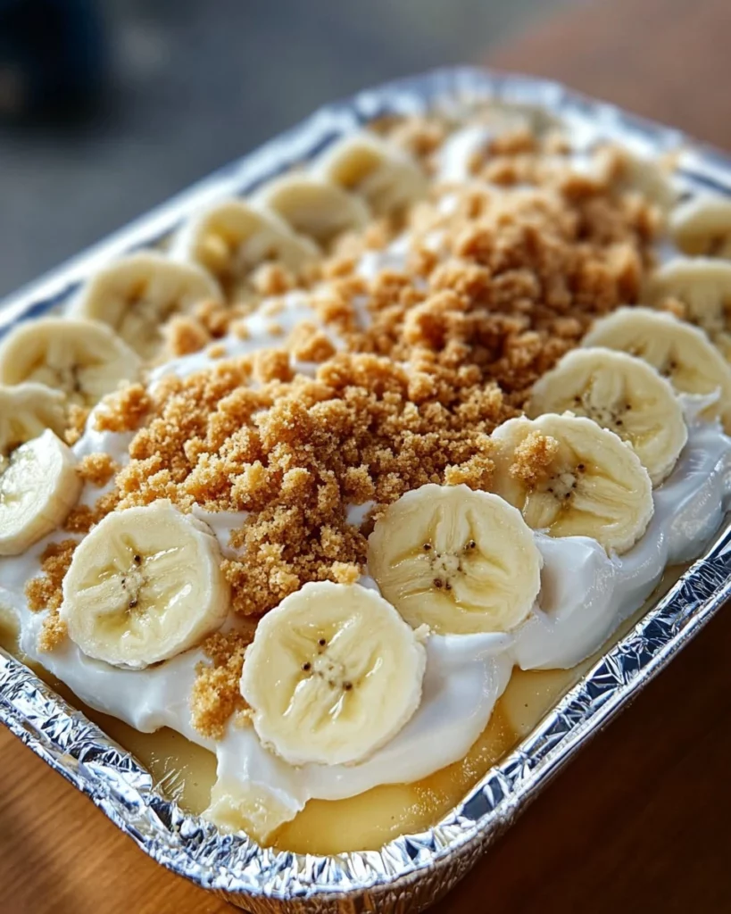 Delicious Banana Pudding Delight Pan ready to serve