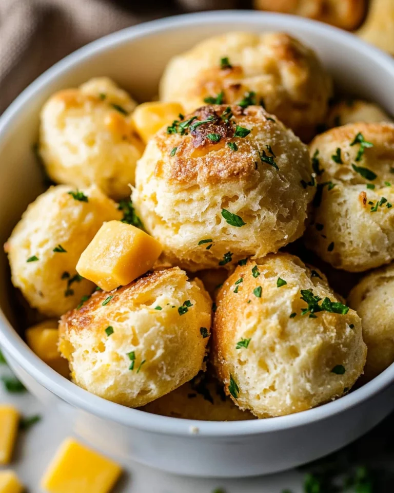 Freshly baked Cheddar Bay Biscuits on a serving platter