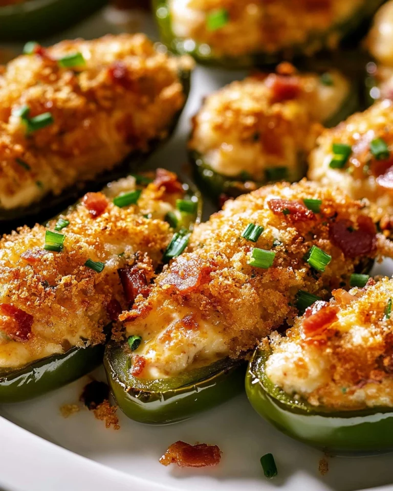 Delicious cheesy jalapeño poppers served on a platter.