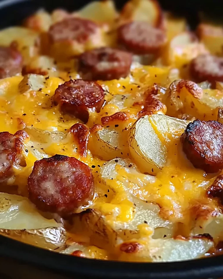 Cheesy Kielbasa Hashbrown Casserole