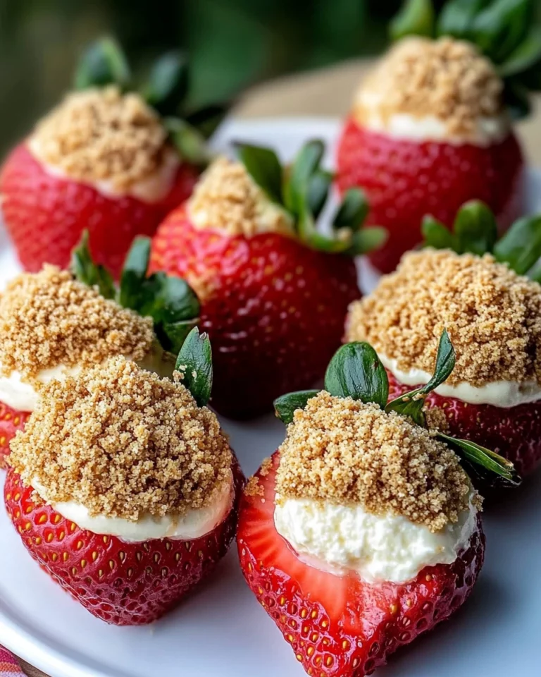 Cookie Butter Cheesecake Stuffed Strawberries