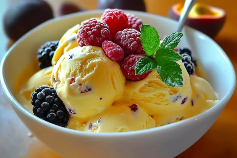 Creamy and Refreshing Passion Fruit Ice Cream with a Tropical Twist