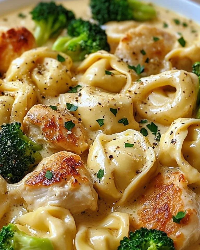 Creamy Garlic Parmesan Tortellini with Chicken & Broccoli