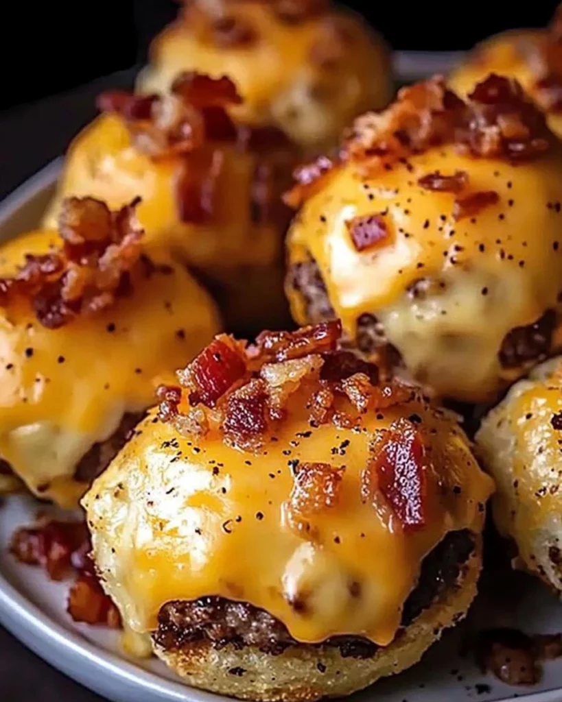 Garlic Parmesan Bacon Cheeseburger Bombs