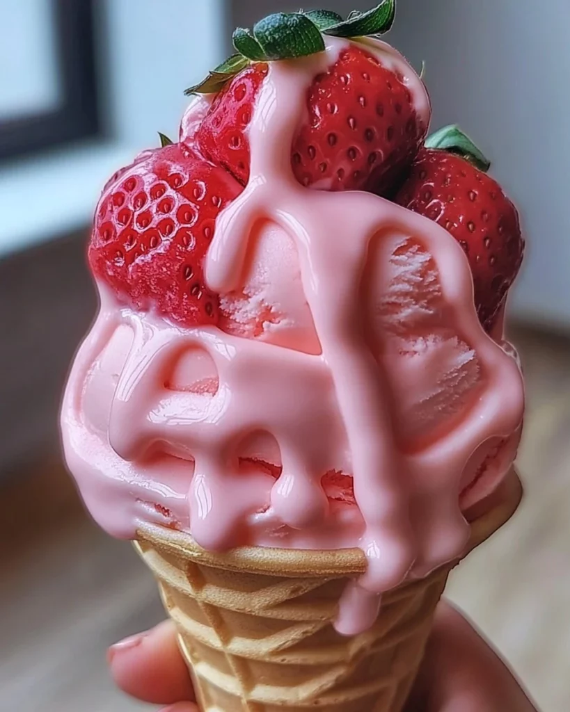 Homemade Strawberry Ice Cream