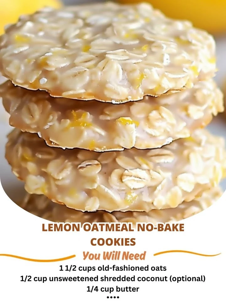 Lemon Oatmeal No-Bake Cookies
