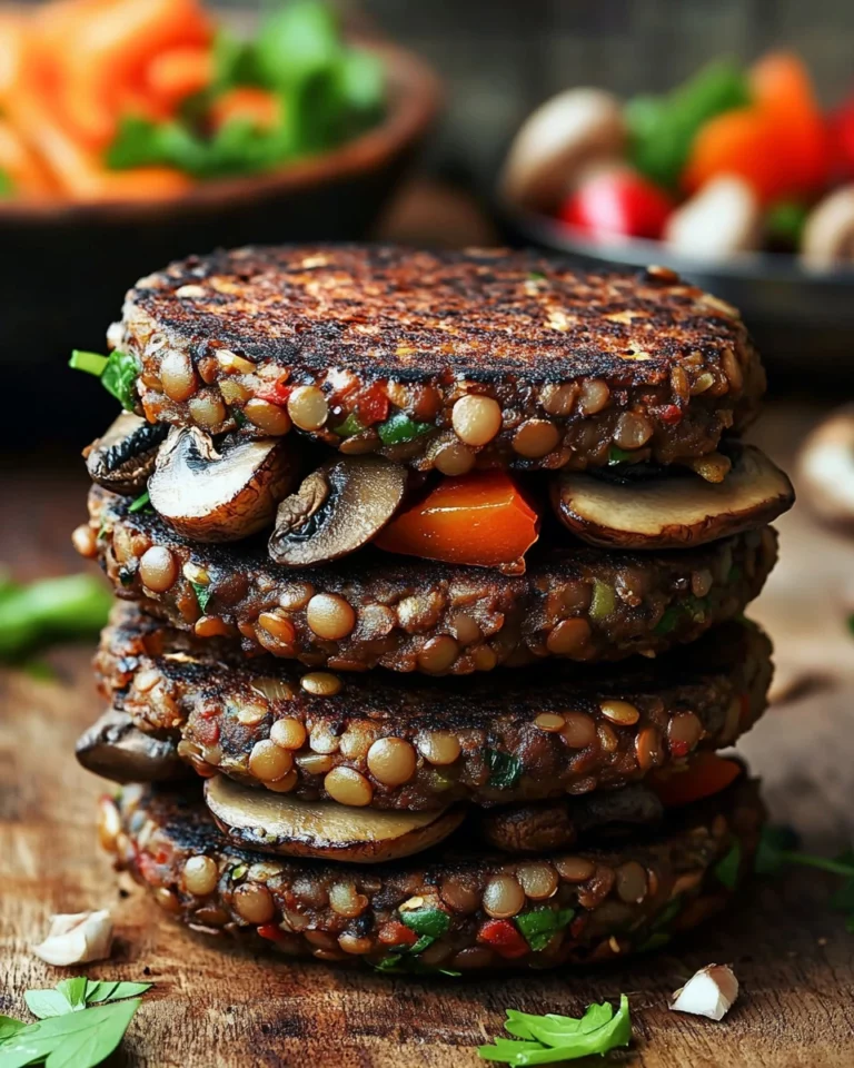 Mushroom Lentil Burgers