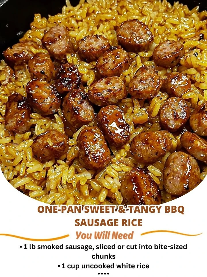 One-Pan Sweet & Tangy BBQ Sausage Rice