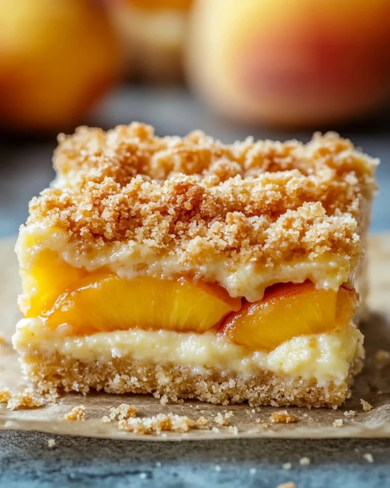 Peach Cobbler Cheesecake Bars