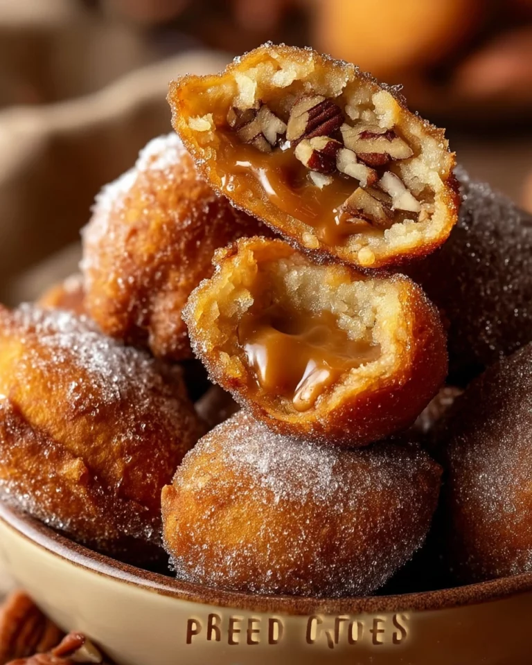 Delicious Pecan Pie Fried Oreos, crispy dessert stuffed with pecan pie filling.
