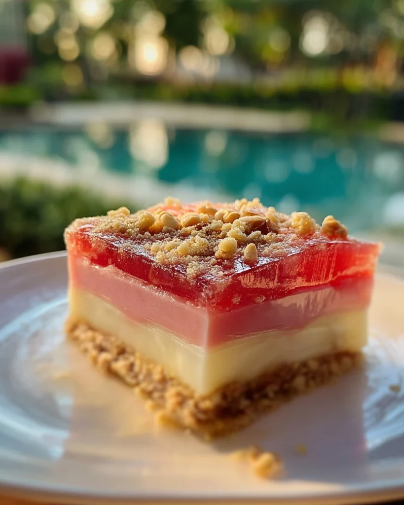 Rhubarb cheesecake squares with a crumbly crust and creamy filling