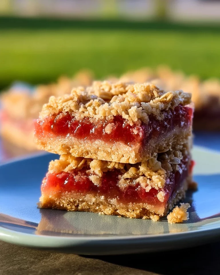 Delicious rhubarb crumble bars with a crumbly topping and vibrant rhubarb filling