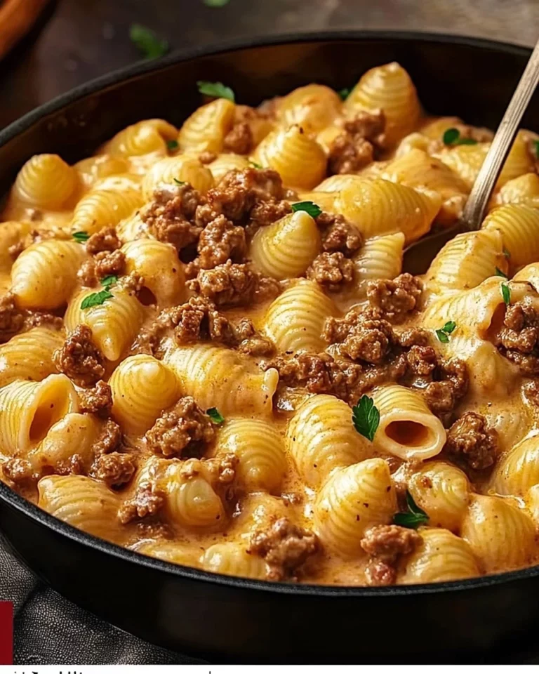 Rich and Comforting Creamy Beef Shells Casserole