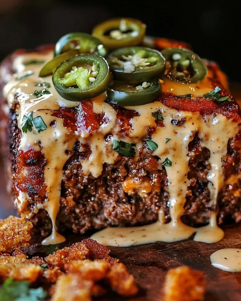 Smoky Jalapeño Popper Meatloaf with Creamy Ranch Drizzle