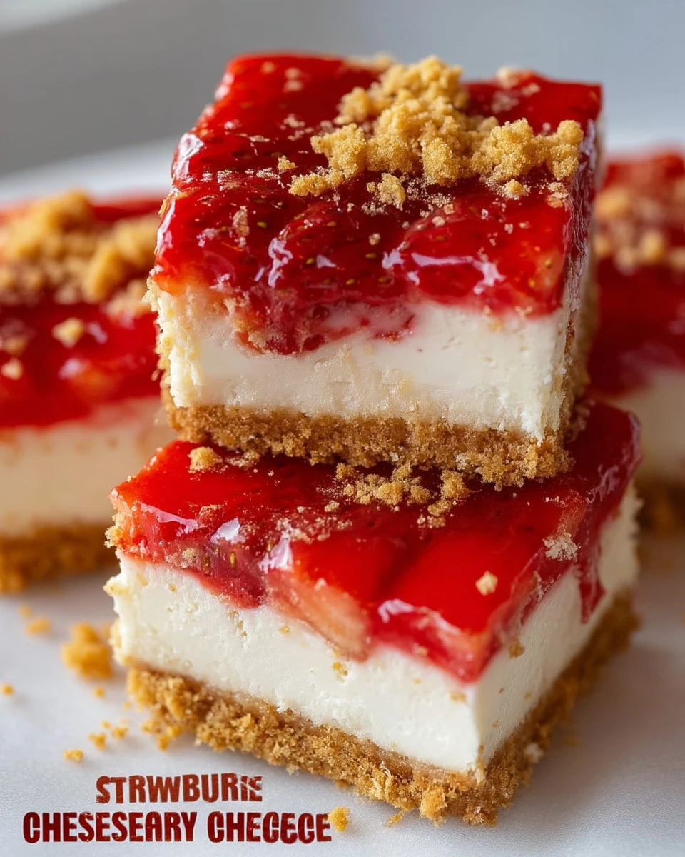 Delicious strawberry crunch cheesecake bites garnished with crushed strawberries.