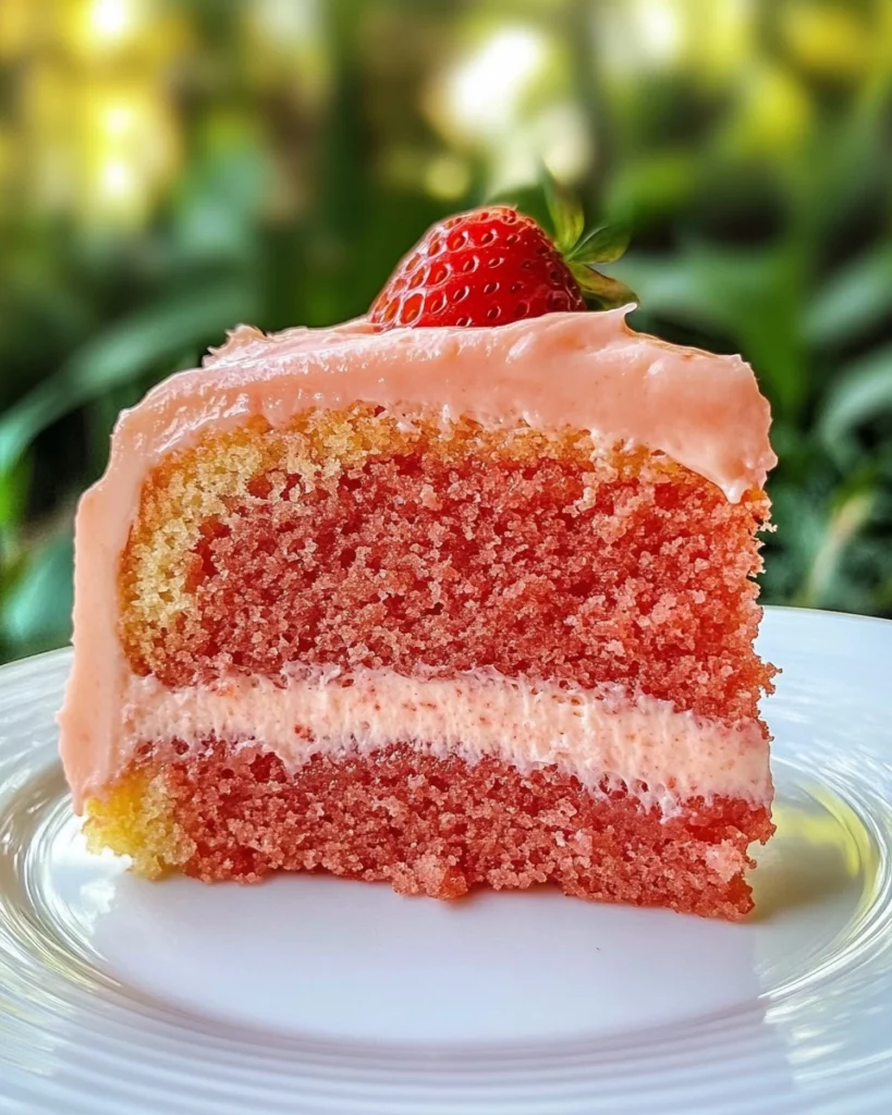 Strawberry Honeybun Cake with Strawberry Cream Icing