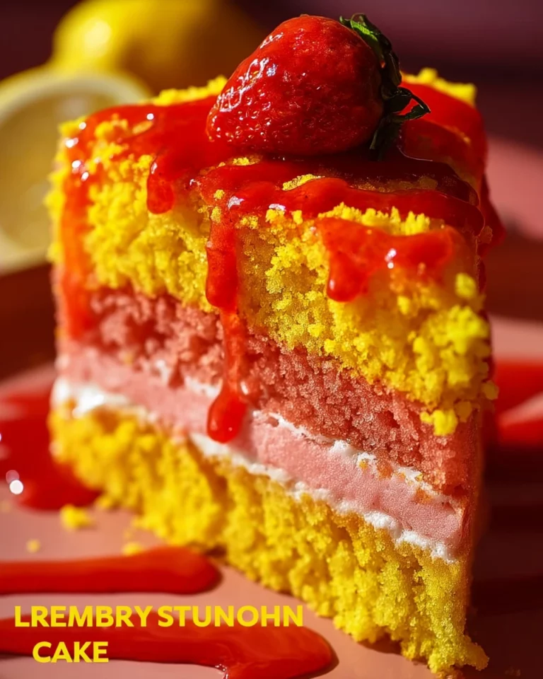 Delicious Strawberry Lemon Crunch Cake with fresh berries and lemon zest