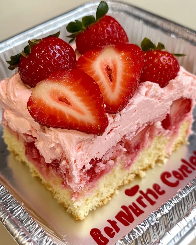 Delicious strawberry shortcake dessert with fresh strawberries and whipped cream