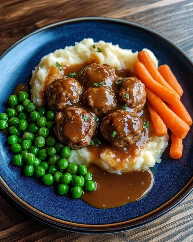 Swedish Meatballs with Mashed Potatoes & Veggies