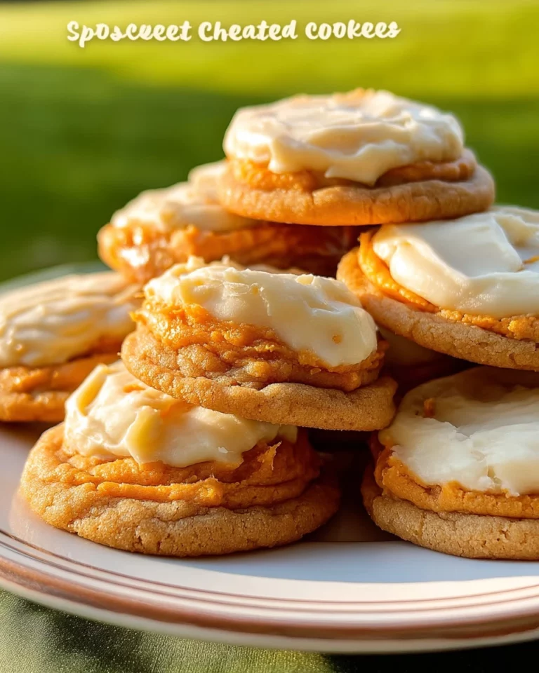 Delicious Sweet Potato Cheesecake Cookies stacked on a plate.