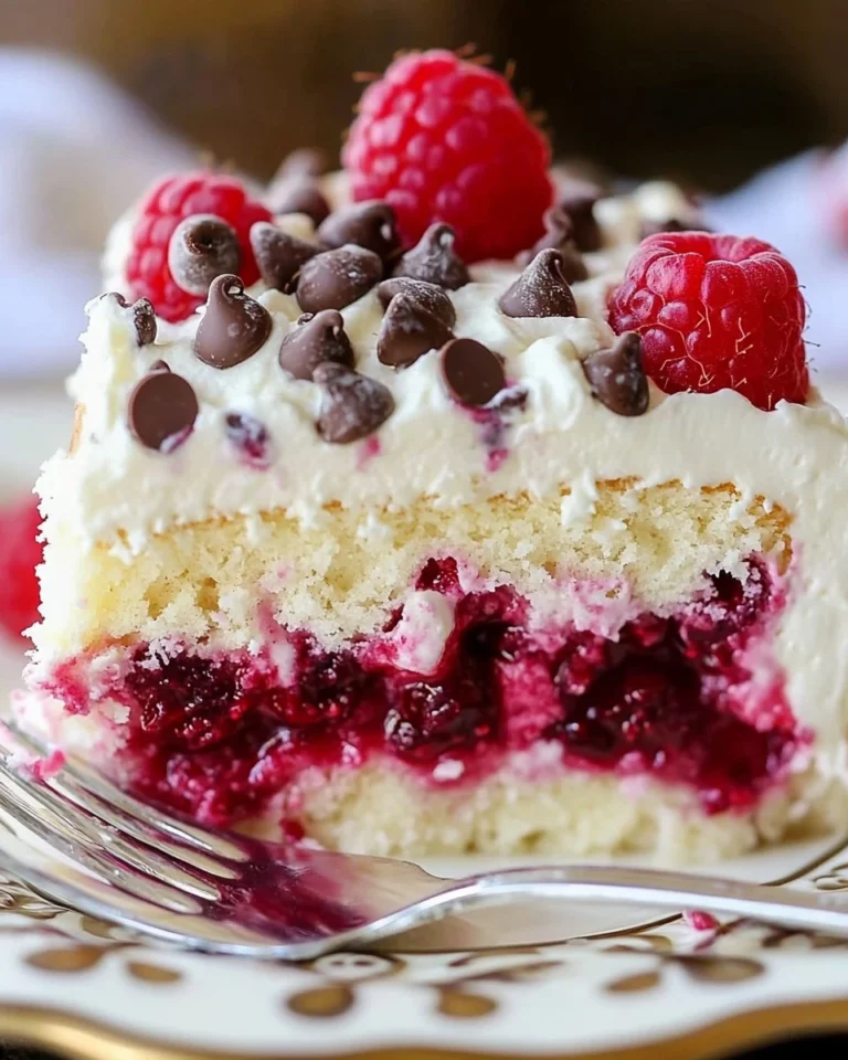 White Chocolate Raspberry Poke Cake