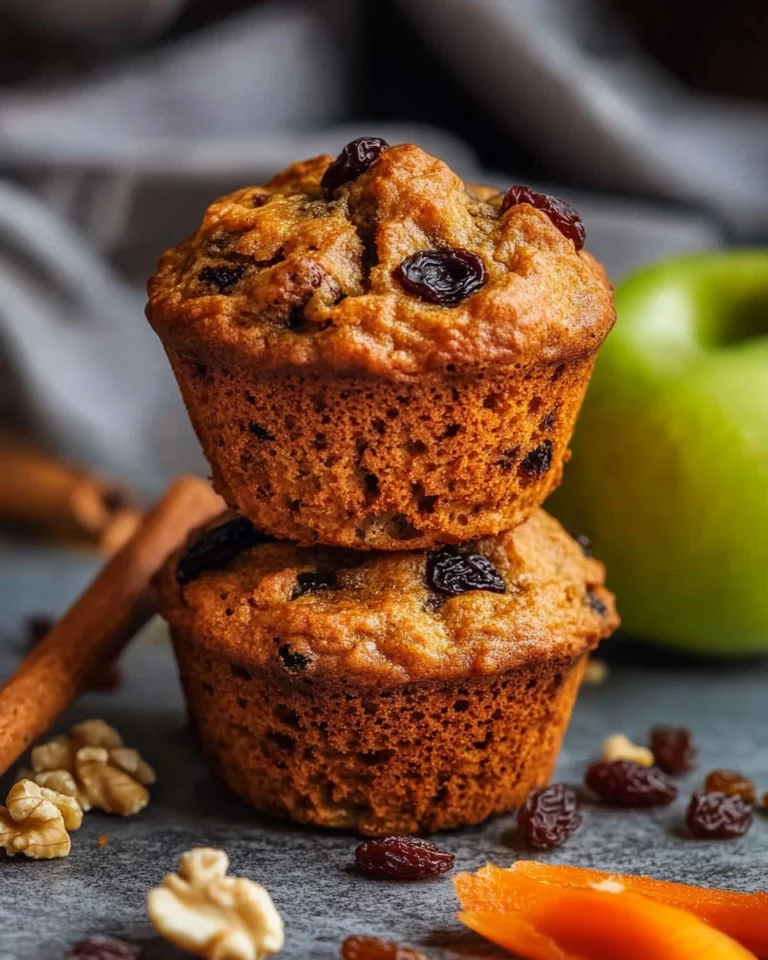 Freshly baked wholesome cinnamon breakfast muffins on a wooden table.