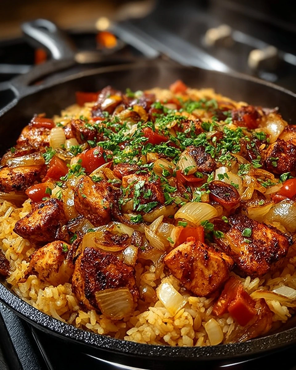 Delicious Cajun Cabbage Jambalaya with vibrant vegetables and spices.