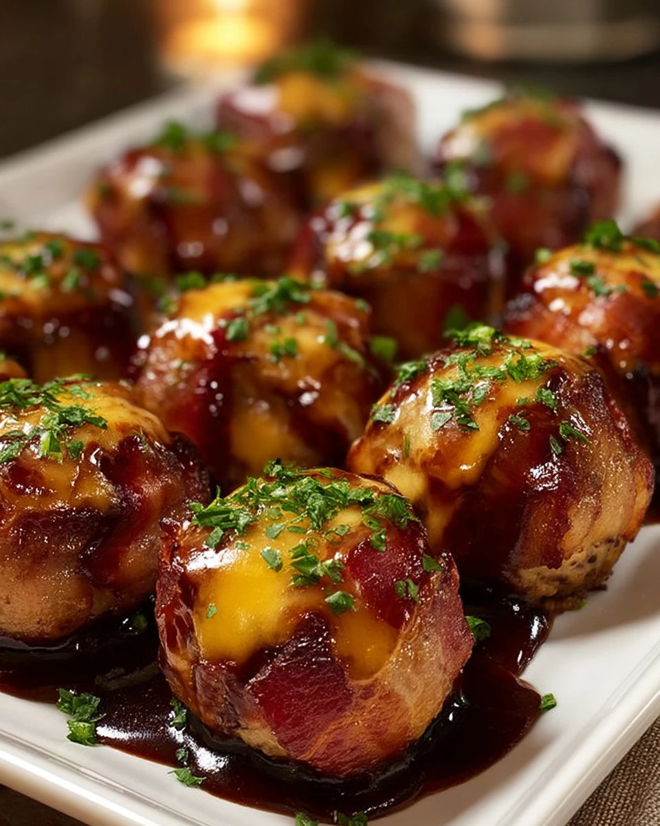 Cheddar-stuffed BBQ Bacon Bombs ready for the grill