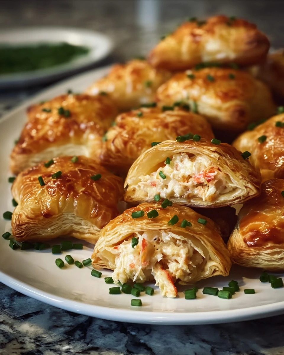 Delicious Crab Crescent Bites served on a platter for a party appetizer