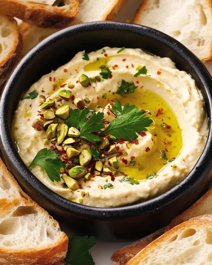 Delicious creamy whipped feta dip served with fresh vegetables and crackers