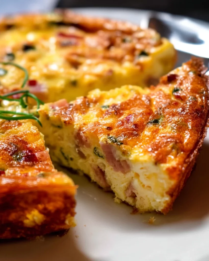Delicious crustless quiche with ham and cheese, perfect for any meal